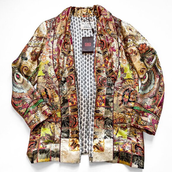 ETRO 50th Anniversary Silk Printed Jacket Saks Exclusive IT 46 US 10 NEW NWT - Picture 1 of 14